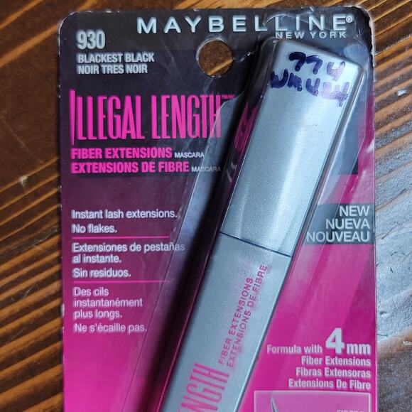 MAYBELLINE Illegal Length Fiber Extensions Washable Mascara 930 BLACKEST BLACK - Picture 3 of 8
